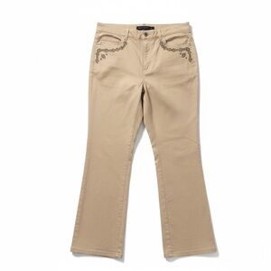 Lauren Ralph Lauren Khaki Gold Embellished Bootcut Jeans 16W EUC